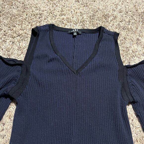 Rebel Wilson X Angels Plus Size 2X Blue Black Cold Shoulder Top - Picture 4 of 8